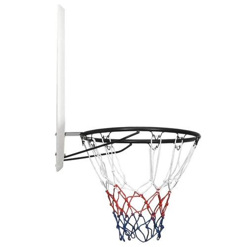 Basketballkurv med plade 90x60x2 cm polyethylen hvid