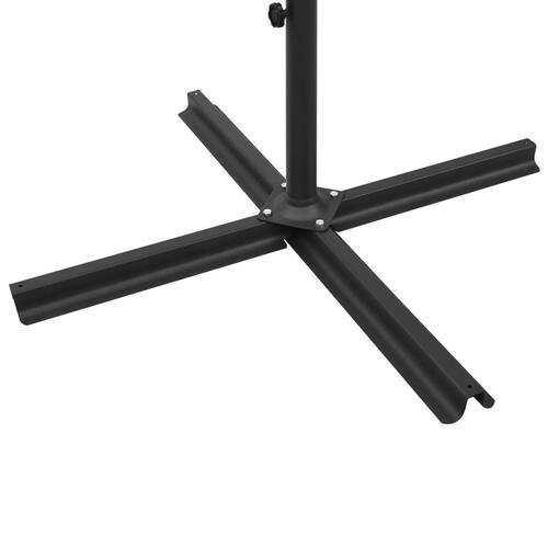 Dobbelt parasol med stålstang 600 cm sandfarvet