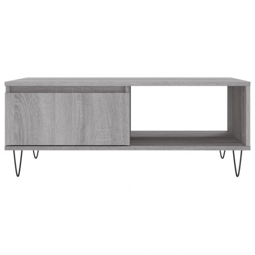 Sofabord med opbevaring 90×60×35 cm - grå sonoma-eg