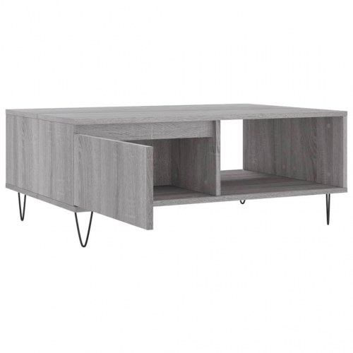 Sofabord med opbevaring 90×60×35 cm - grå sonoma-eg