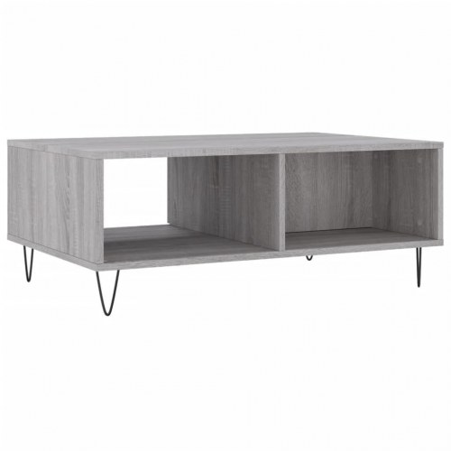 Sofabord med opbevaring 90×60×35 cm - grå sonoma-eg