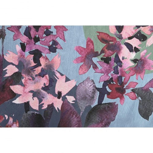 - Lærredsmaleri, sæt med moderne blomster, grå/rosa/turkis (102,5 × 142,6 cm og 103 × 143 cm)