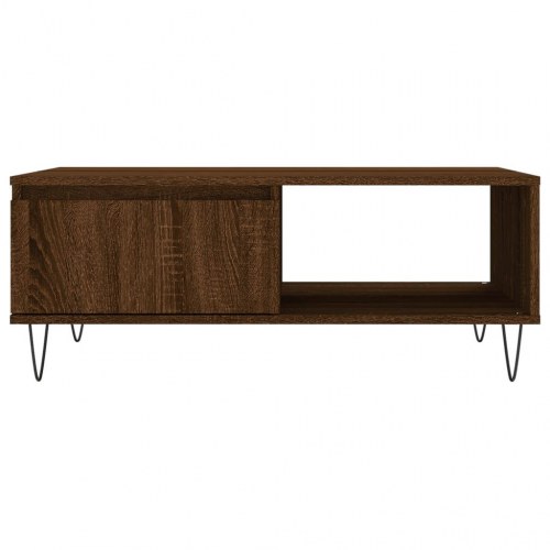 Sofabord 90 × 60 × 35 cm i konstrueret træ - brun egetræsfarve