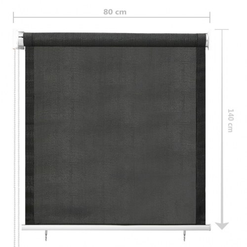 Udendørs rullegardin 80 × 140 cm - antracitgrå HDPE