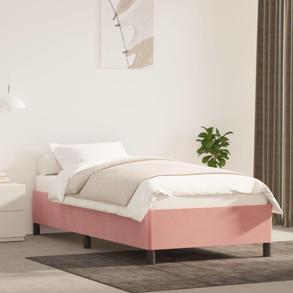 Sengeramme 90x200 cm fløjl pink
