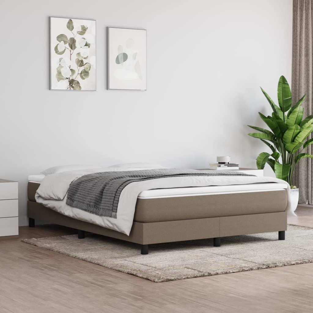 Kontinentalseng med madras 140x190 cm stof gråbrun