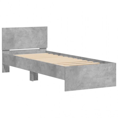 Sengeramme med sengegavl 75 x 190 cm - betongrå