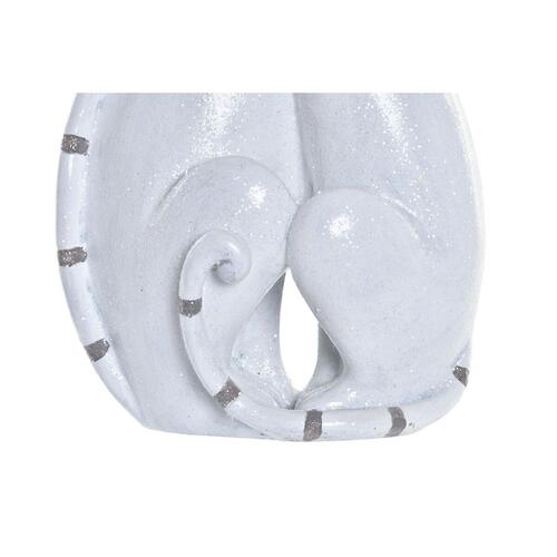 Dekorativ figur 15 x 10 x 29 cm Hvid Katte Romantisk