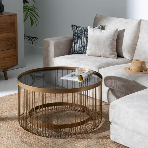 Sofabord 81 x 81 x 45,5 cm Krystal Metal