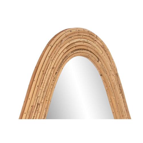 Vægspejl Home ESPRIT Natur Krystal Rattan Urban 71 x 2,5 x 120,5 cm