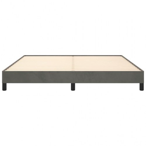 Sengeramme i fløjl - mørkegrå 180 × 200 cm (uden madras)