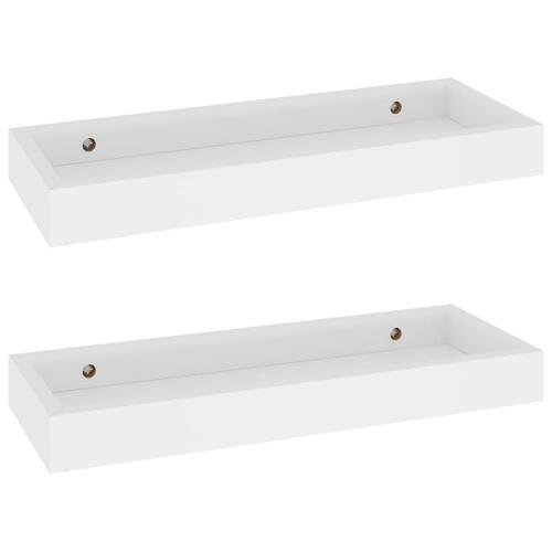 Væghylder med kanter 2 stk. 40x15x4 cm MDF hvid