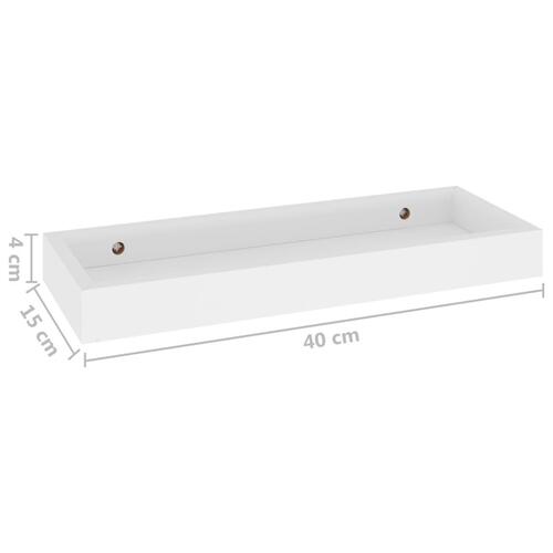 Væghylder med kanter 2 stk. 40x15x4 cm MDF hvid