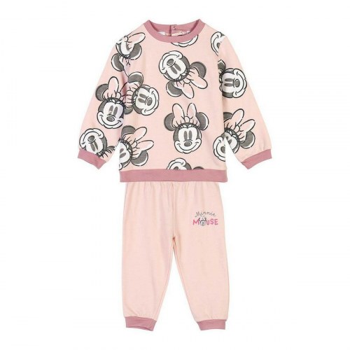 Minnie Mouse træningsdragt til piger - Pink/Okker - 18 mdr.