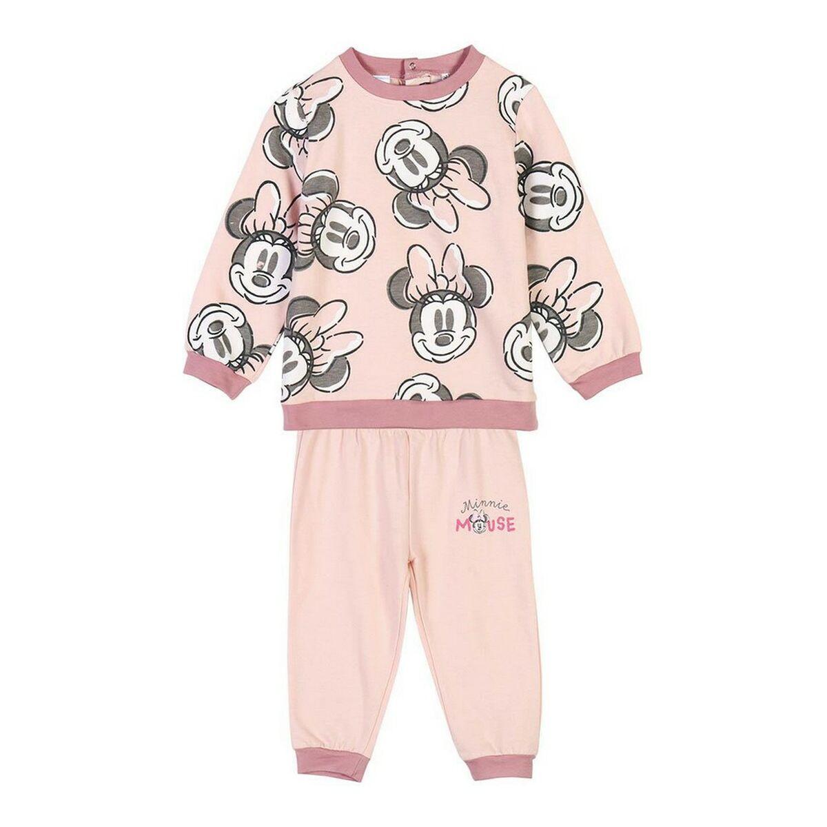 Minnie Mouse træningsdragt til piger - Pink/Okker - 18 mdr.
