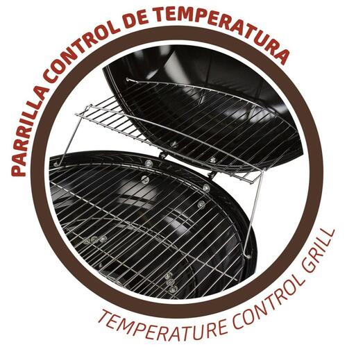 Kulgrill med hjul Aktive Aluminium Emaljeret metal tekstil 57 x 86 x 57 cm Sort
