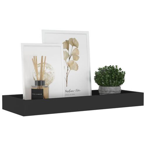 Væghylder med kanter 2 stk. 40x15x4 cm MDF sort