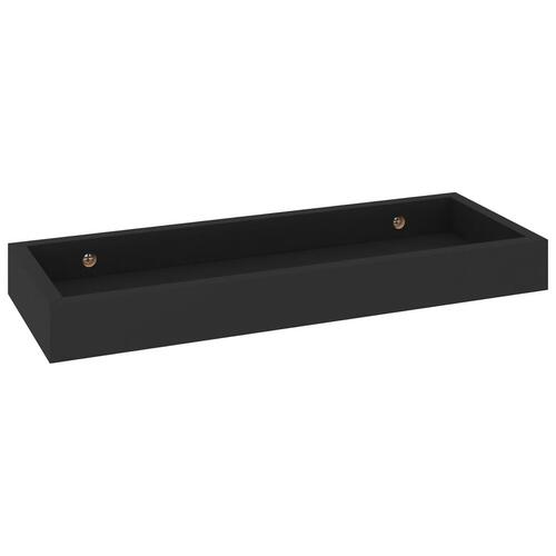 Væghylder med kanter 2 stk. 40x15x4 cm MDF sort