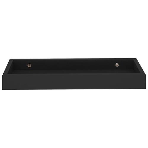 Væghylder med kanter 2 stk. 40x15x4 cm MDF sort