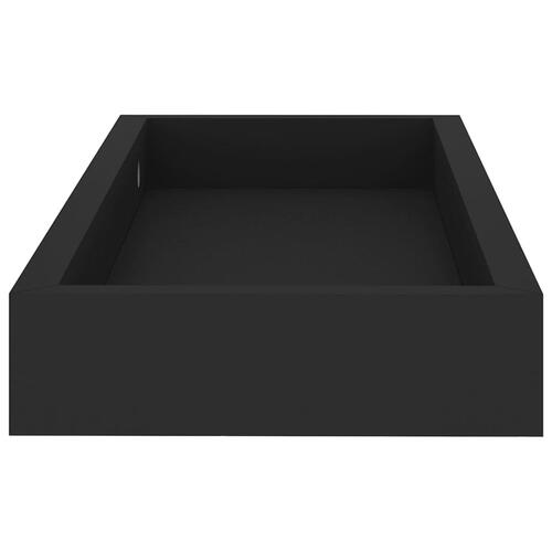 Væghylder med kanter 2 stk. 40x15x4 cm MDF sort
