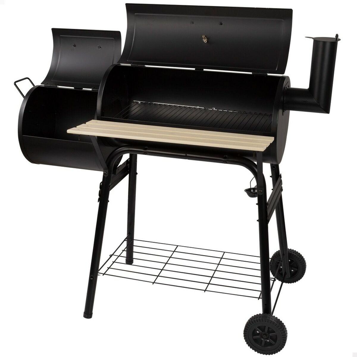 Kulgrill Med Hjul Aktive Stål Plastik Emaljeret Metal 106 X 106 X 61 Cm Sort