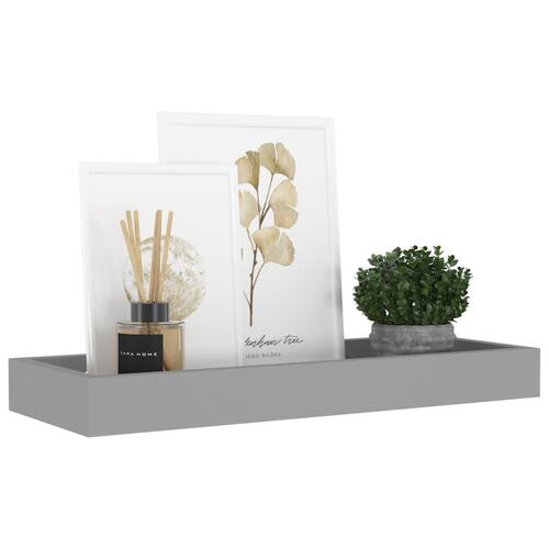 Væghylder med kanter 2 stk. 40x15x4 cm MDF grå
