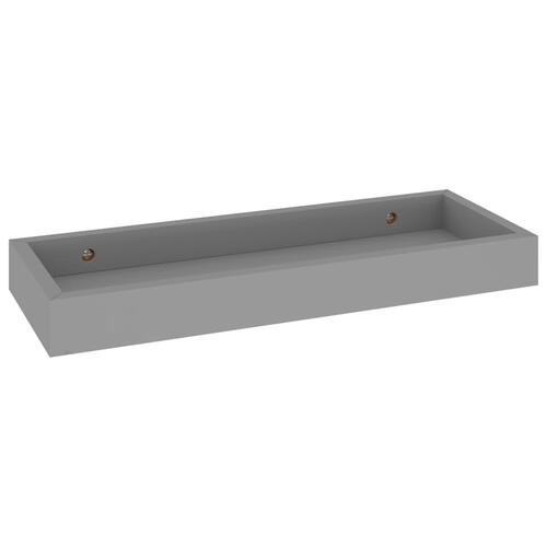Væghylder med kanter 2 stk. 40x15x4 cm MDF grå