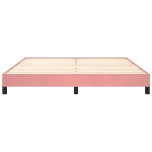 Sengeramme i fløjl 180×200 cm - lyserød dobbeltseng