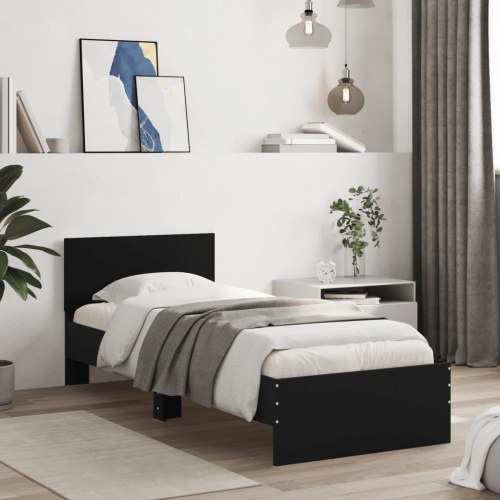 Sengeramme med sengegavl 75 x 190 cm - sort