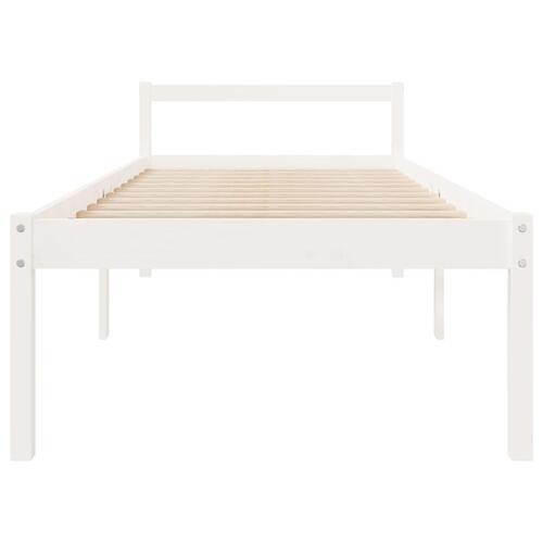 Seniorseng 100x200 cm massivt fyrretræ hvid