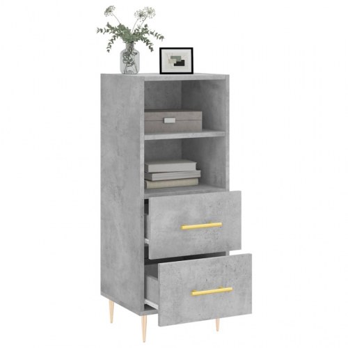 Skænk 34,5×34×90 cm i konstrueret træ - betongrå med metalben