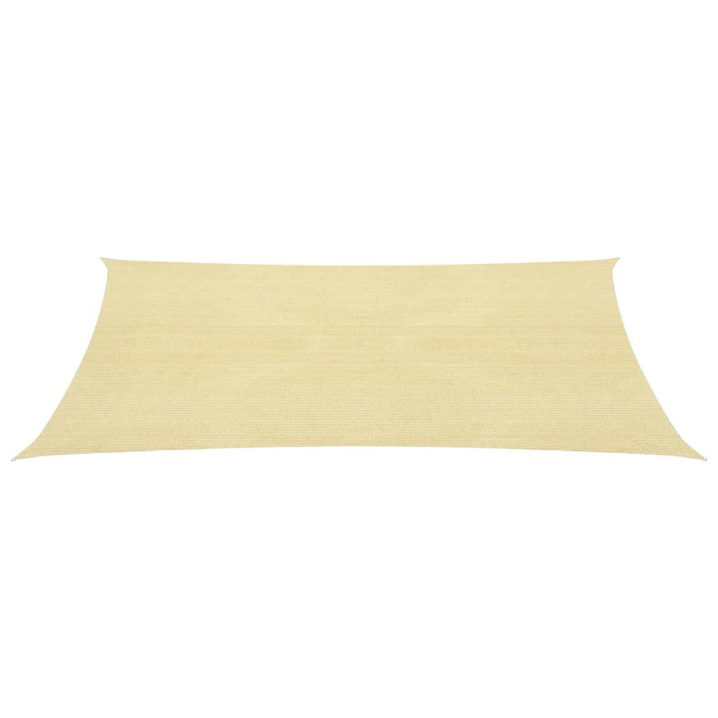 Solsejl HDPE rektangulær 2x4 m beige