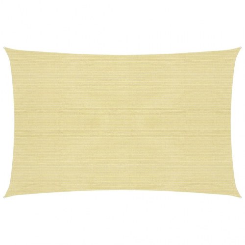 Solsejl HDPE rektangulær 2x4 m beige