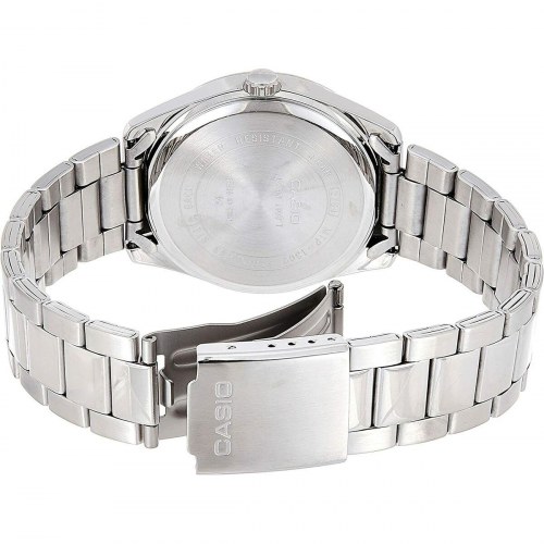 Casio MTP-1302D herreur med dato - sort skive, sølvfarvet (Ø 39 mm)