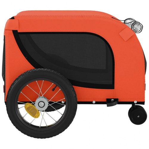 Hundetrailer til cykel i oxfordstof og jern - orange/sort