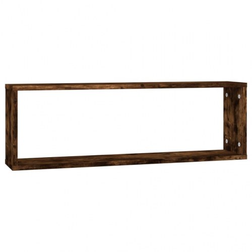 Væghylder 4 stk. - 80×15×26,5 cm i konstrueret træ, røget egetræ