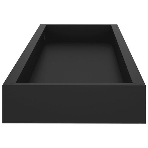 Væghylder med kanter 2 stk. 60x15x4 cm MDF sort
