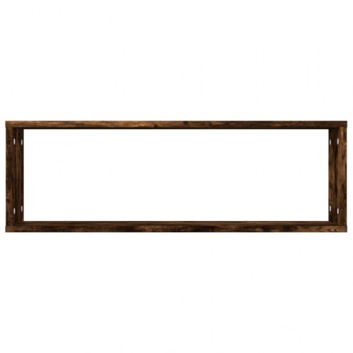 Væghylder 4 stk. - 80×15×26,5 cm i konstrueret træ, røget egetræ
