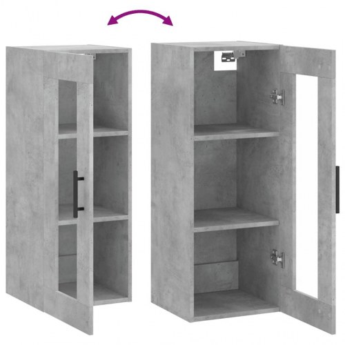 Vægskab 34,5 × 34 × 90 cm - betongrå med glaslåge