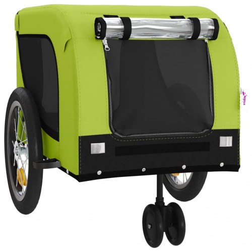 Hundetrailer til cykel i oxfordstof og jern - grøn/sort