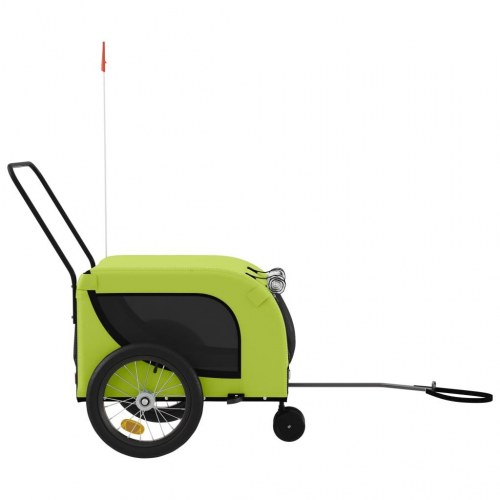 Hundetrailer til cykel i oxfordstof og jern - grøn/sort