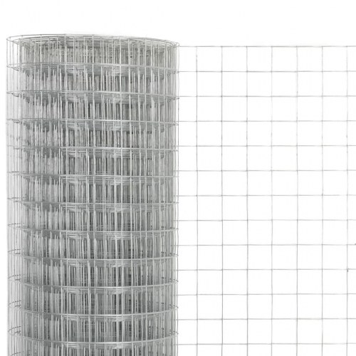 Hønsenet i galvaniseret stål - 25 × 0,5 m, sølvfarvet