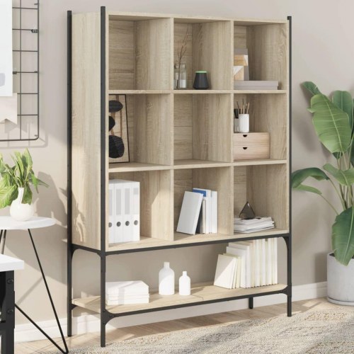 Bogreol 102x30x141,5 cm konstrueret træ sonoma-eg