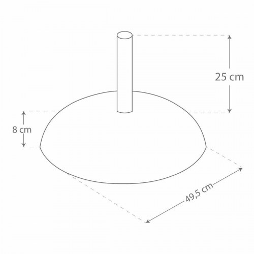 Aktive parasolfod i cement og stål - 50 x 34 x 50 cm, ca. 25 kg