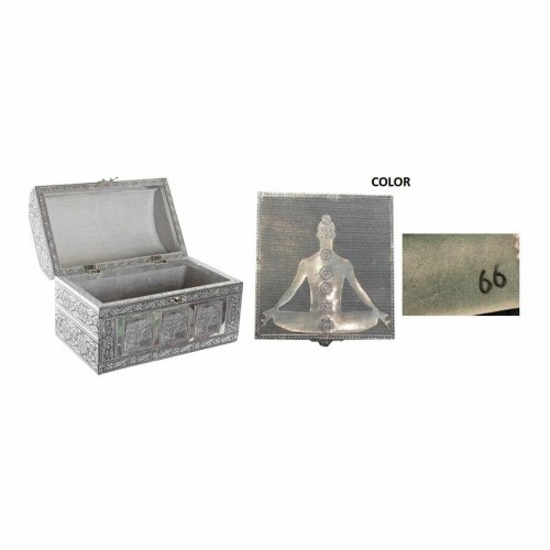 Smykkeskrin - grøn/sølv, træ og aluminium, 25 × 15 × 18 cm