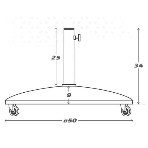 Fod for strandparasol Aktive 50 x 34 x 50 cm Cement Stål