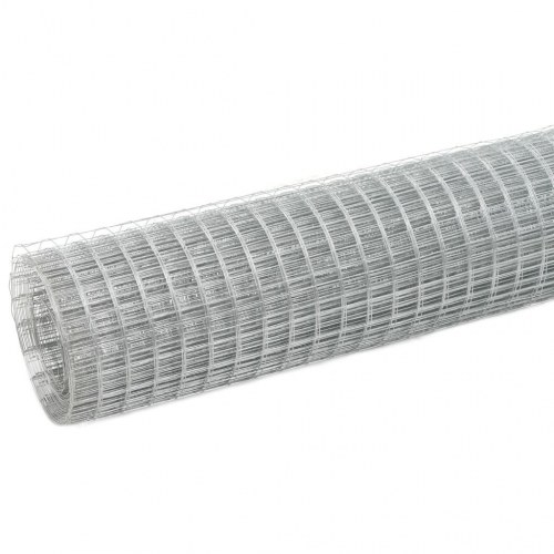 Hønsenet i galvaniseret stål - 25 × 1,5 m, sølvfarvet