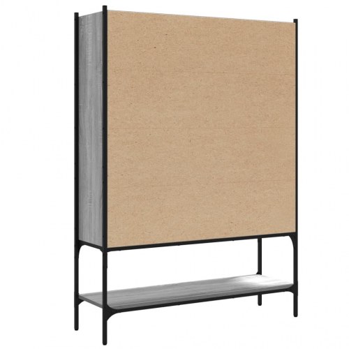 Bogreol 102×30×141,5 cm - grå sonoma-eg, konstrueret træ og stål