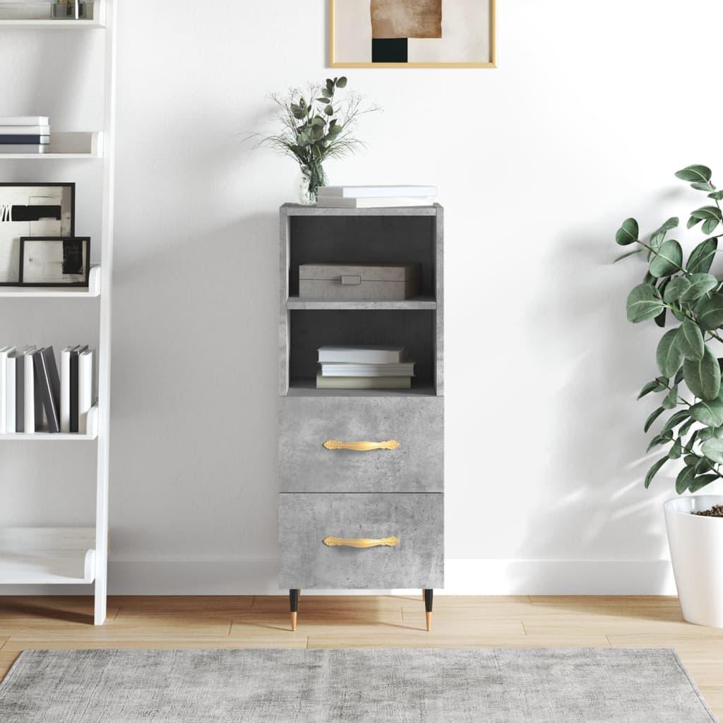 Skænk/kommode i konstrueret træ - 34,5 × 34 × 90 cm, betongrå