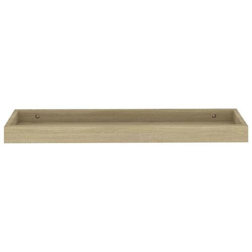Væghylder med kanter 2 stk. 60x15x4 cm MDF egetræsfarvet